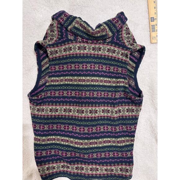 Chaps Denim Fair Isle Knit Sweater Vest 2X Button Nordic Winter Cottagecore - Picture 3 of 6